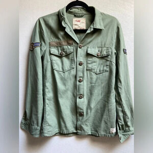 TNA Aritzia  Military utility button up patch cotton shirt Sz XS